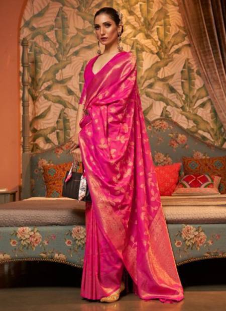 Pink Colour RAJTEX KAAFILA Heavy Wedding Wear Silk Designer Latest Saree Collection 249003